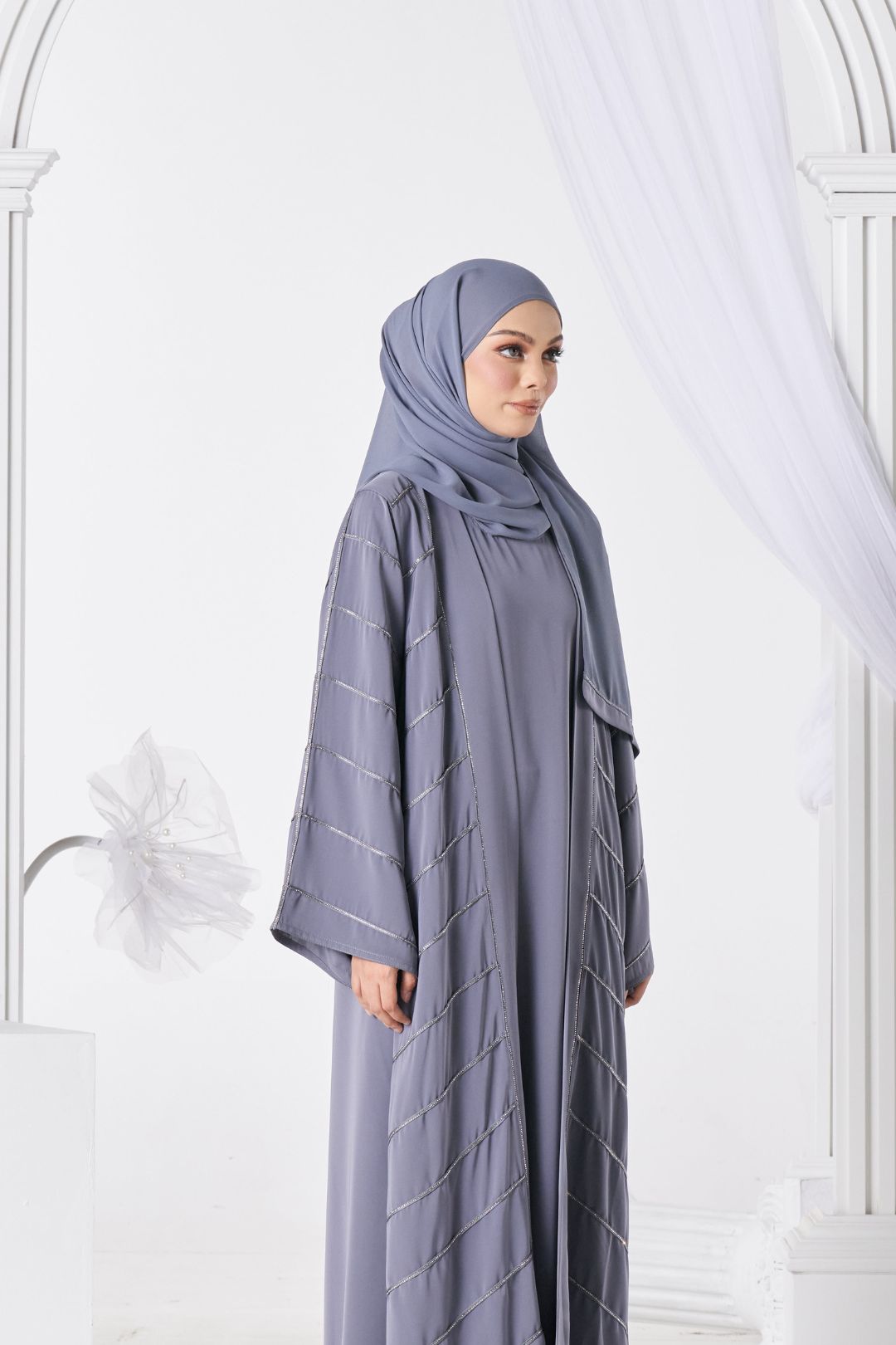 Afiyah Abaya in Grey