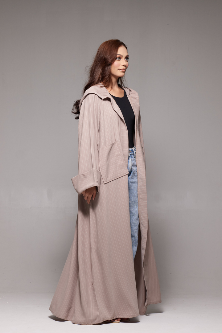 Helwa Stripes Hoodie Abaya