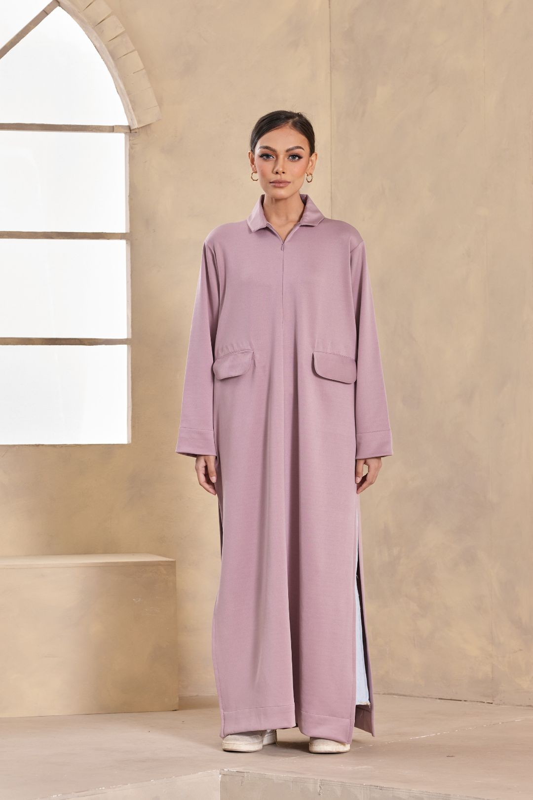 Jenna Shirt Dress in Lilac