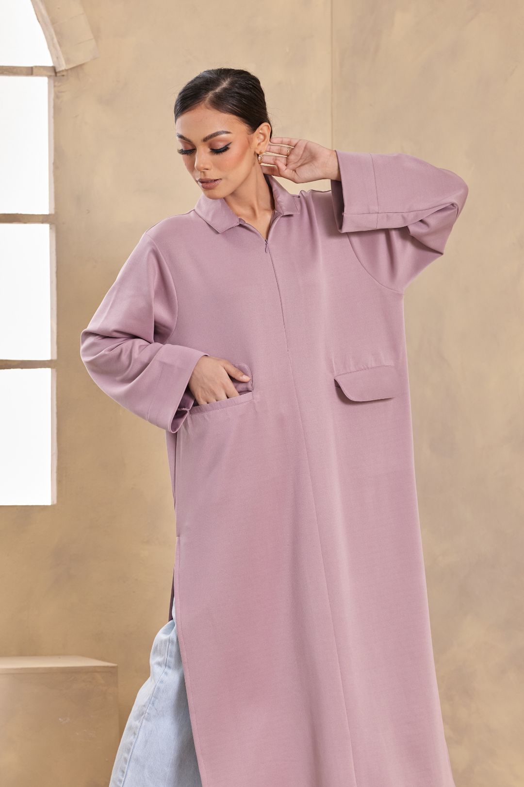 Jenna Shirt Dress in Lilac