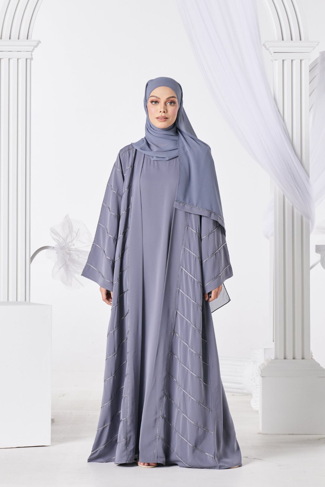 Afiyah Abaya in Grey