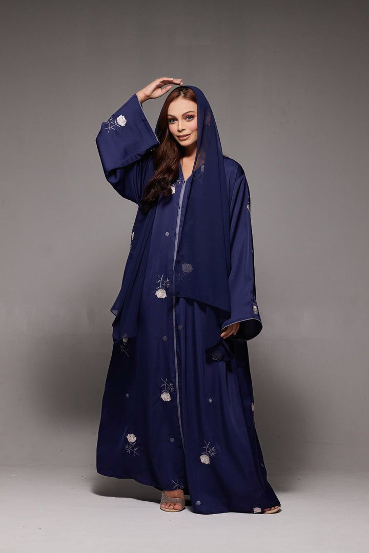 Ivory Abaya in Navy