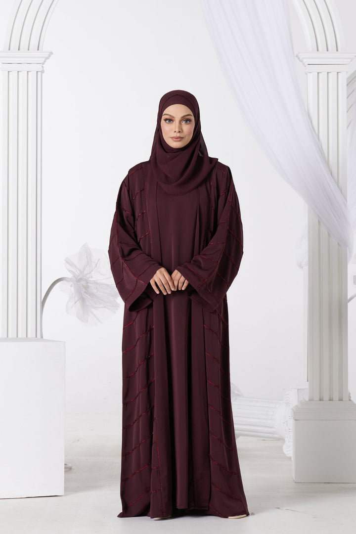 Afiyah Abaya in Maroon