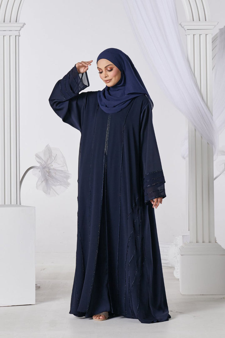 Rahma Abaya in Navy Blue