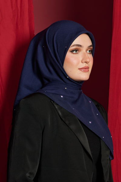 Bawal Scarf : Butterfly in Navy