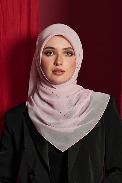 Bawal Scarf : Linear in Light Pink