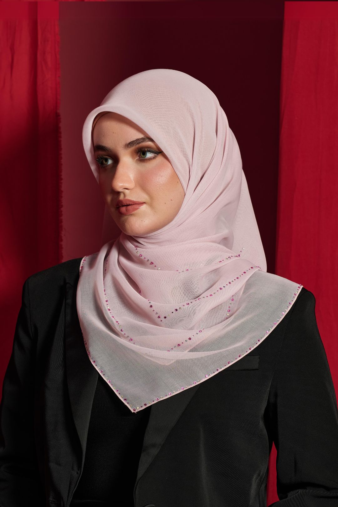 Bawal Scarf : Linear in Light Pink