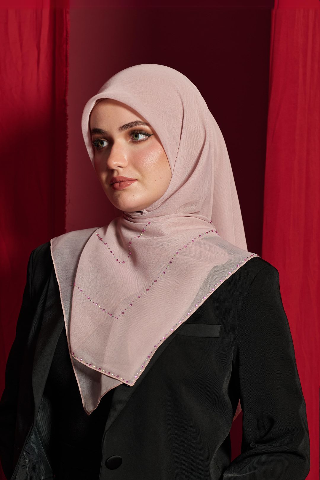 Bawal Scarf : Linear in Soft Pink