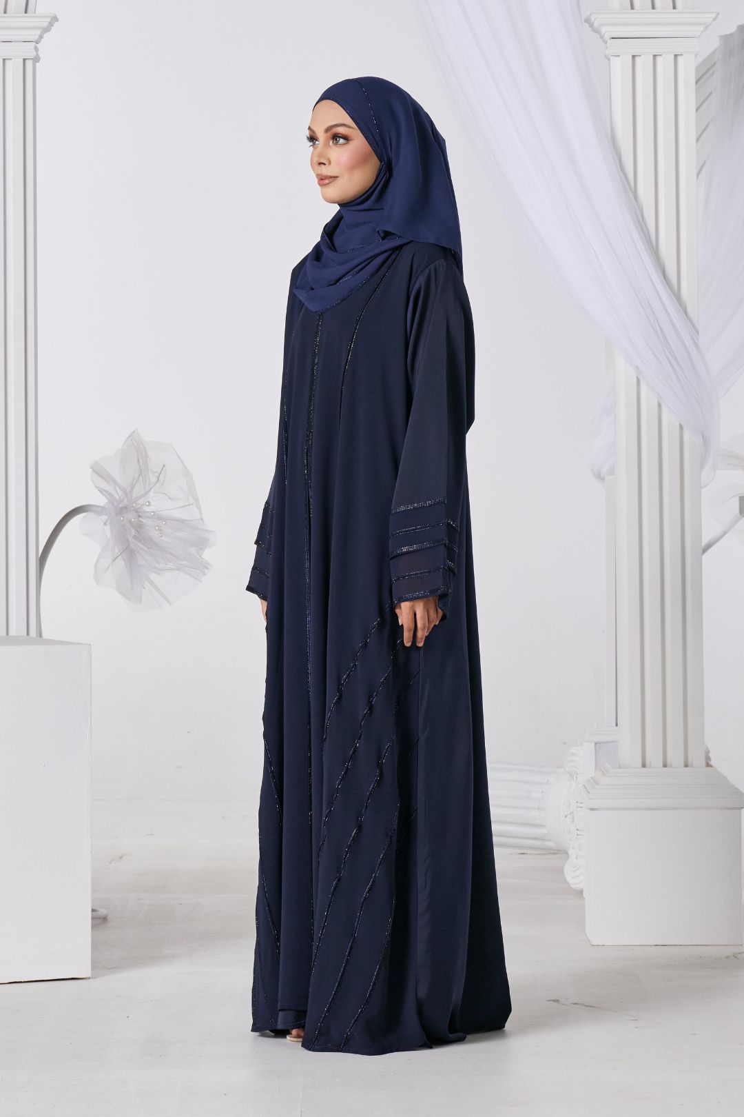 Rahma Abaya in Navy Blue