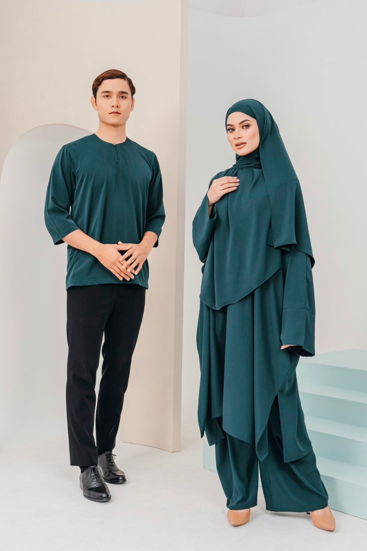 ARNA: Kurta 01 in Forest Green