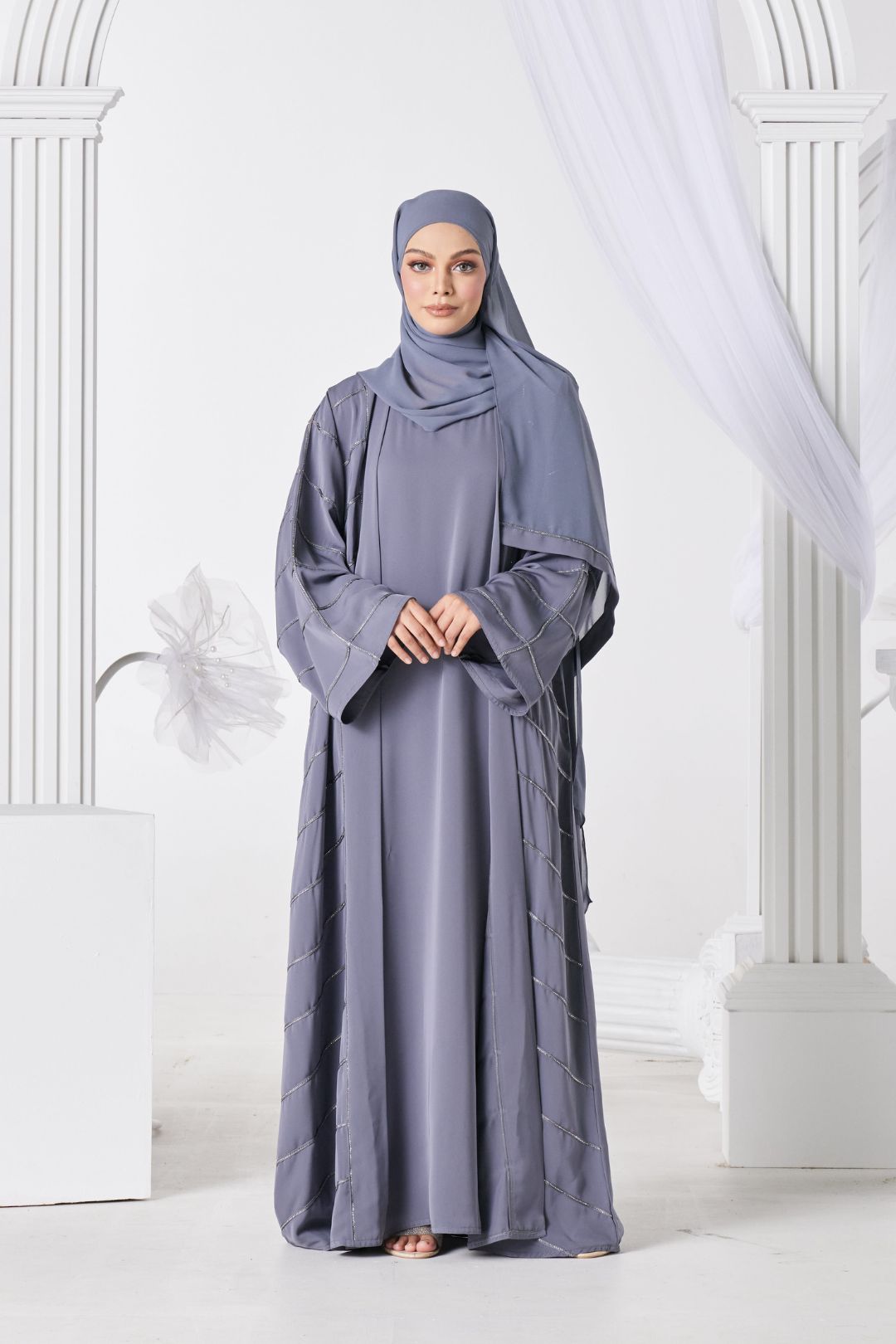 Afiyah Abaya in Grey