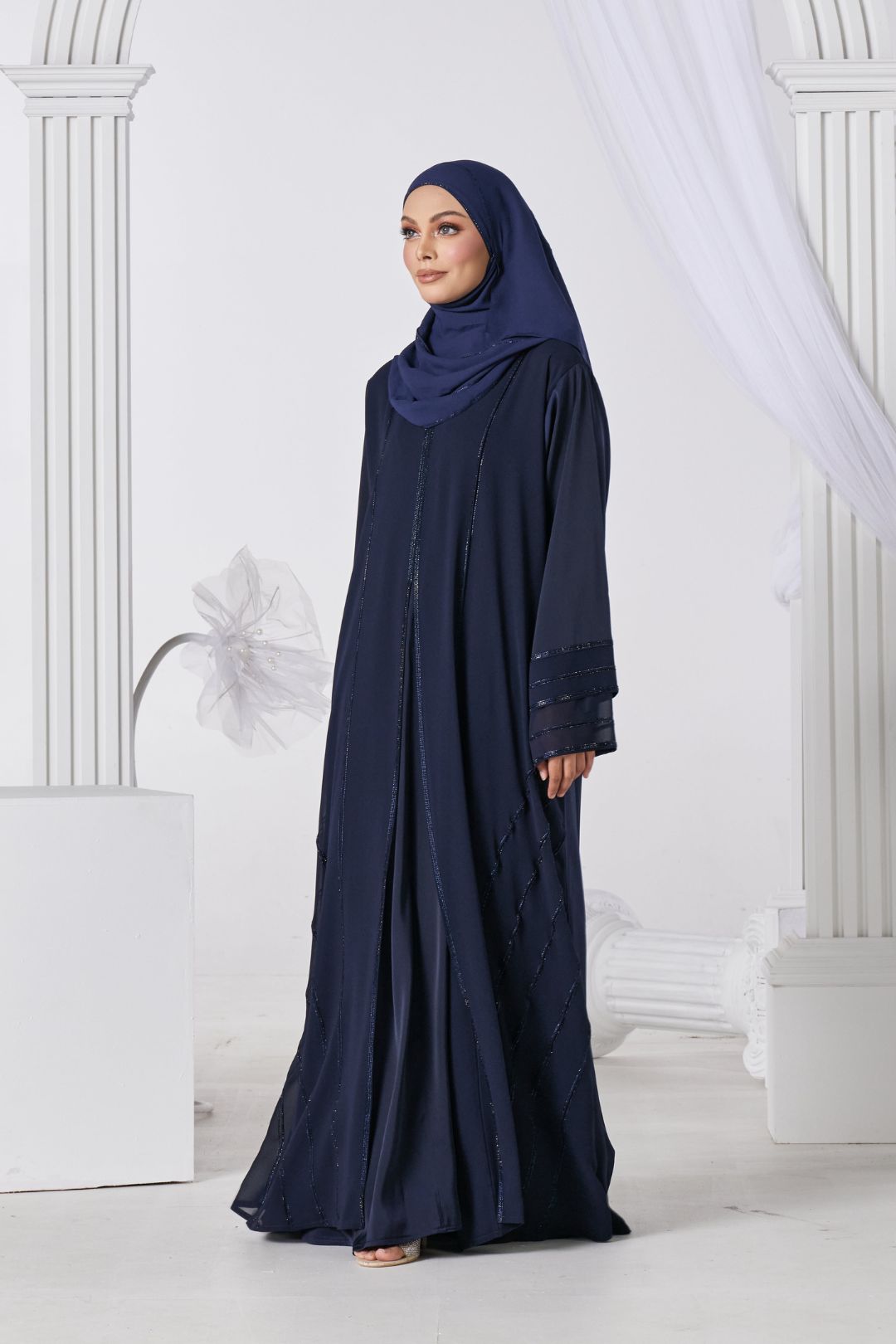 Rahma Abaya in Navy Blue