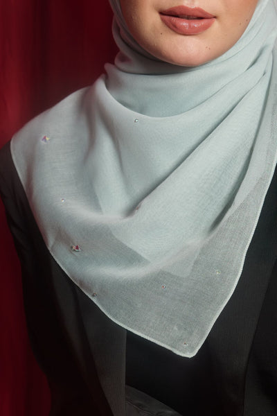 Bawal Scarf : Butterfly in Silver