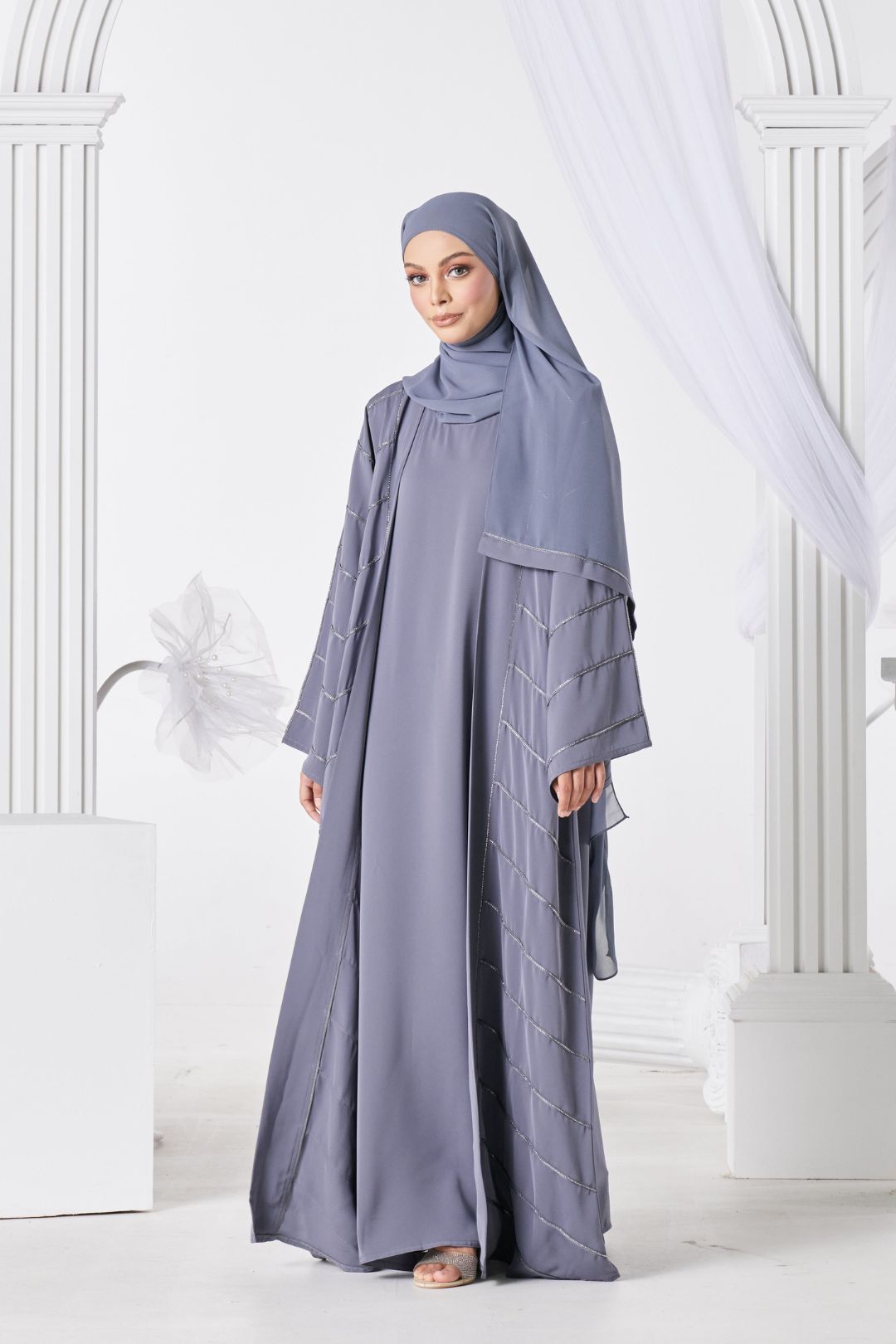 Afiyah Abaya in Grey