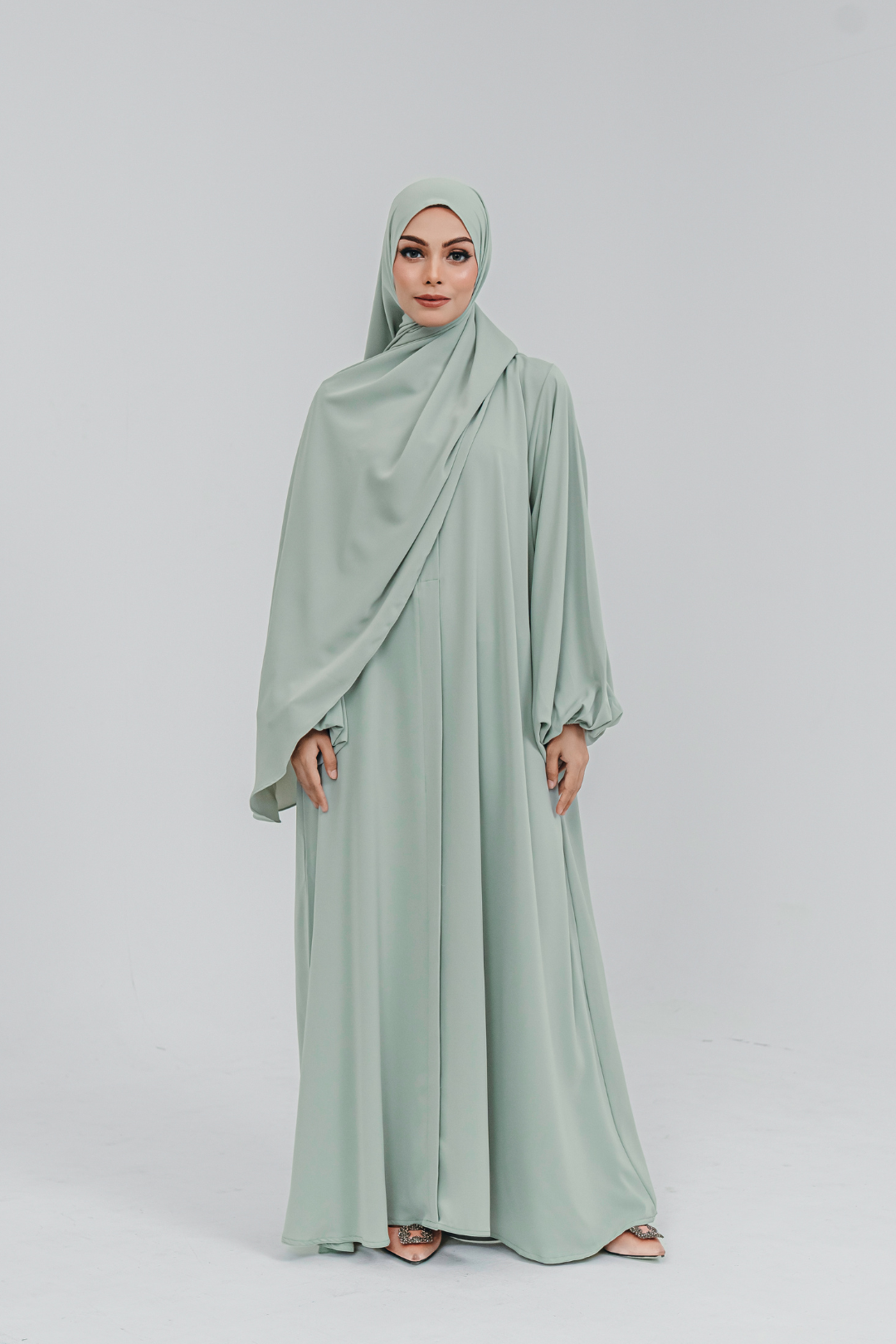 Haya Abaya in Mint Green