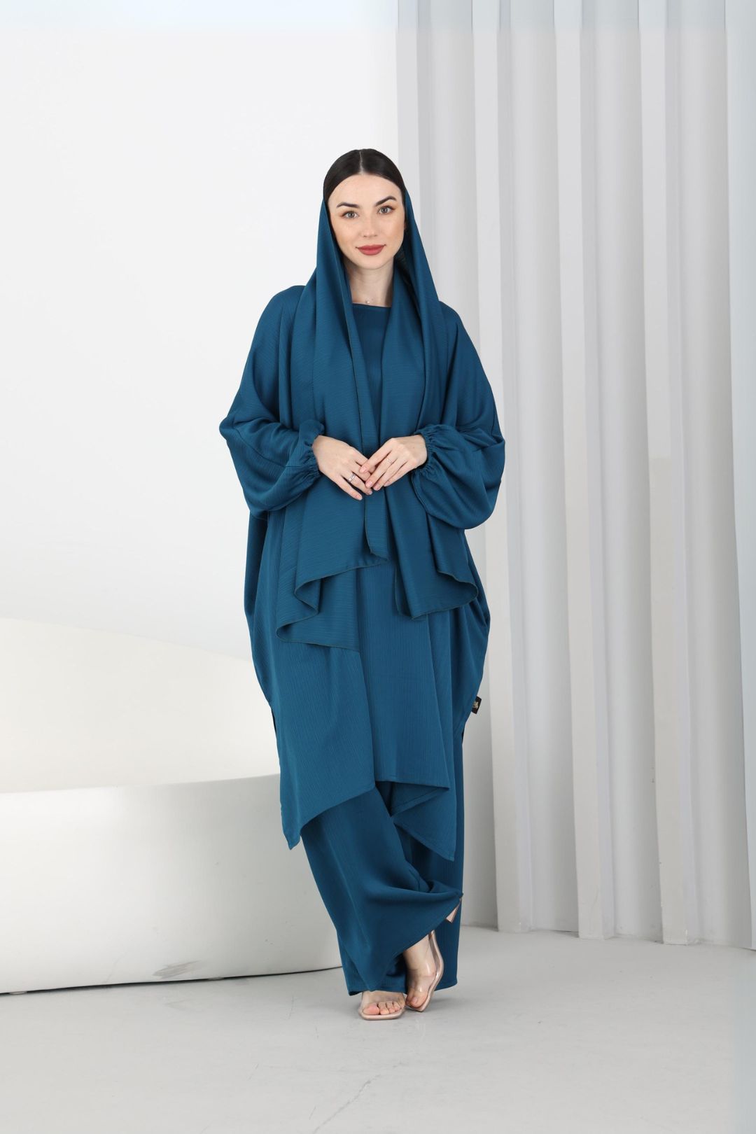 Azza Umrah Pants Set in Teal