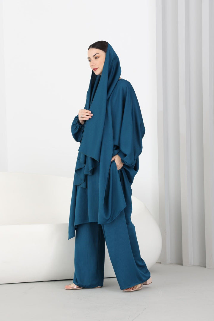 Azza Umrah Pants Set in Teal