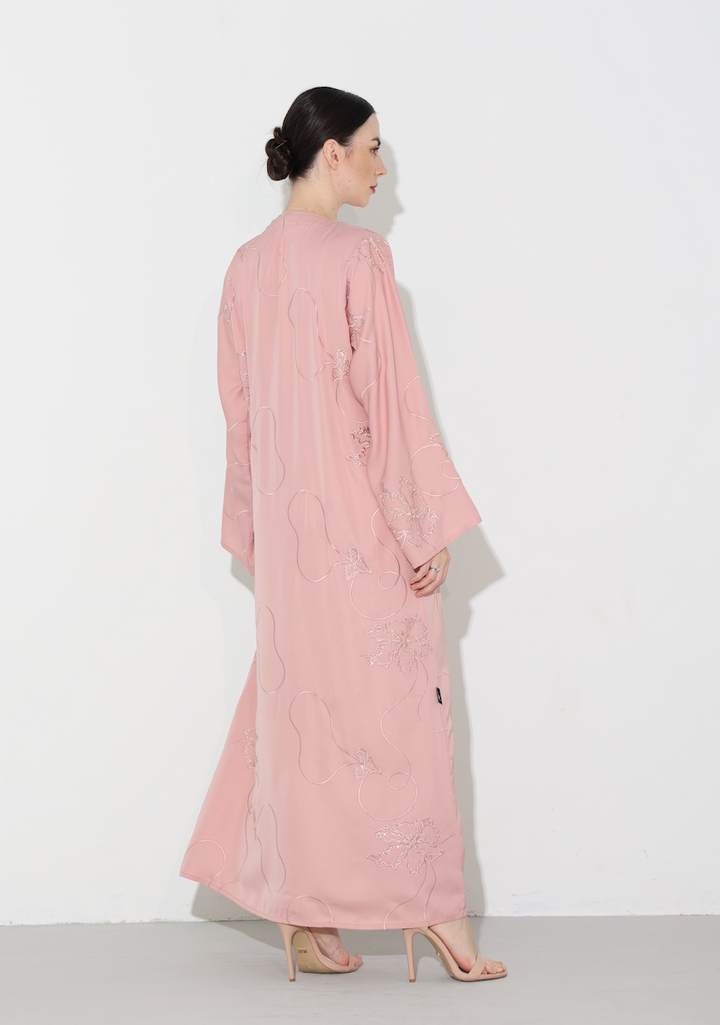 Musheera Abaya in Coral