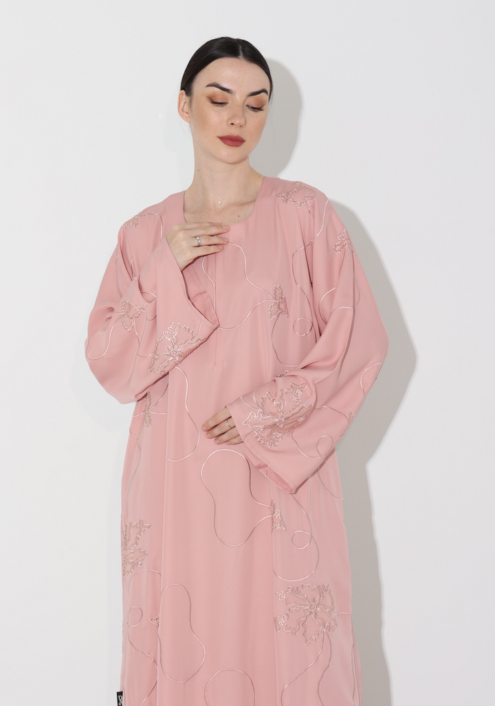 Musheera Abaya in Coral