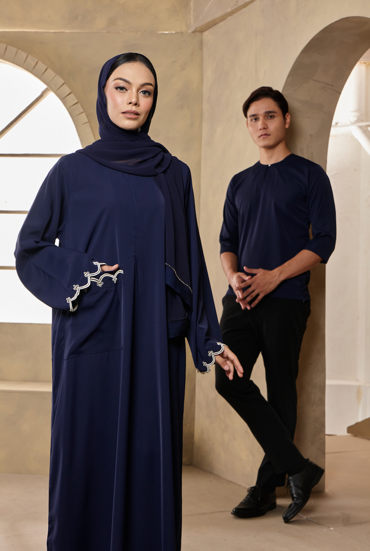 Erza Abaya in Navy Blue