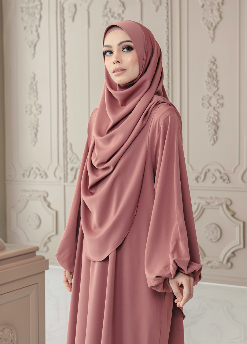 Warda Khimar Umrah Set in Dusty Rose