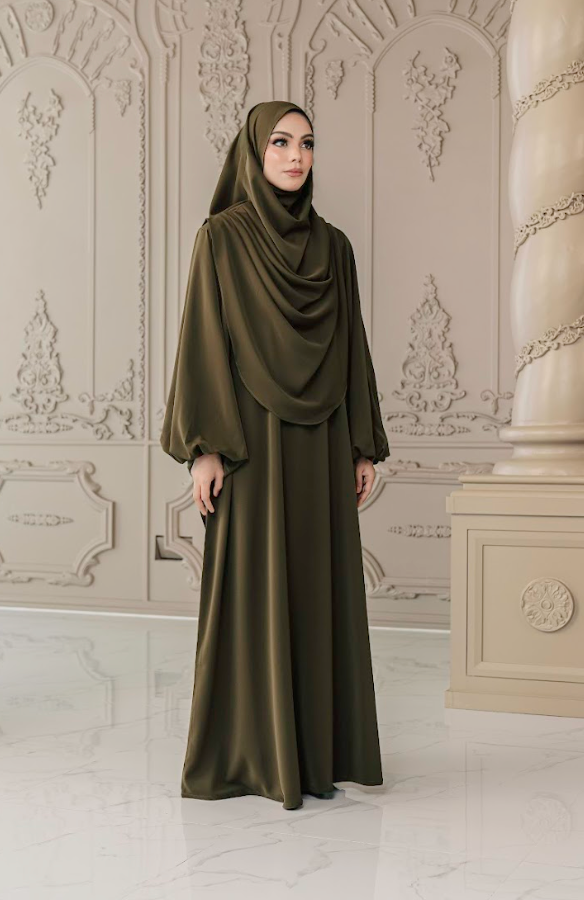 Warda Khimar Umrah Set in Olive