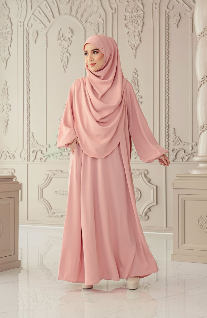 Warda Khimar Umrah Set in Sweet Pink