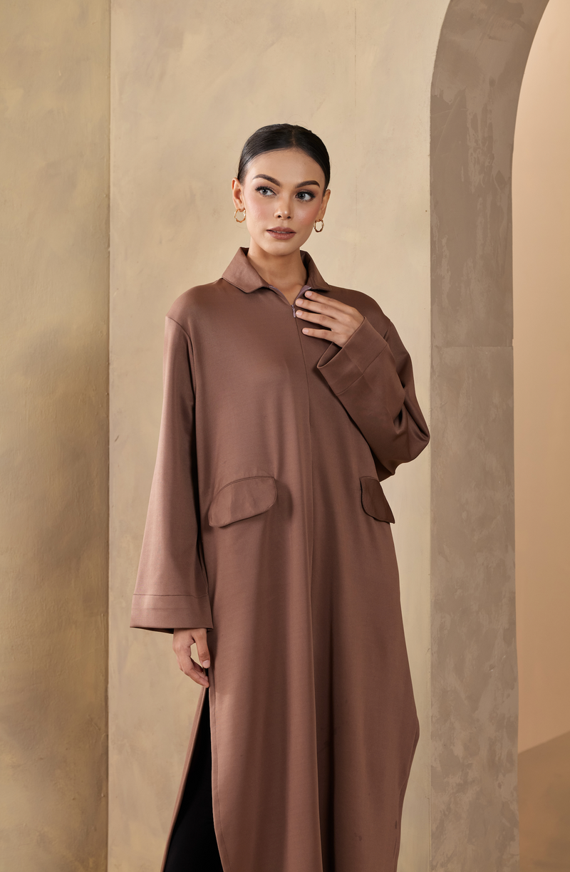 Jenna Shirt Dress in Chocolate