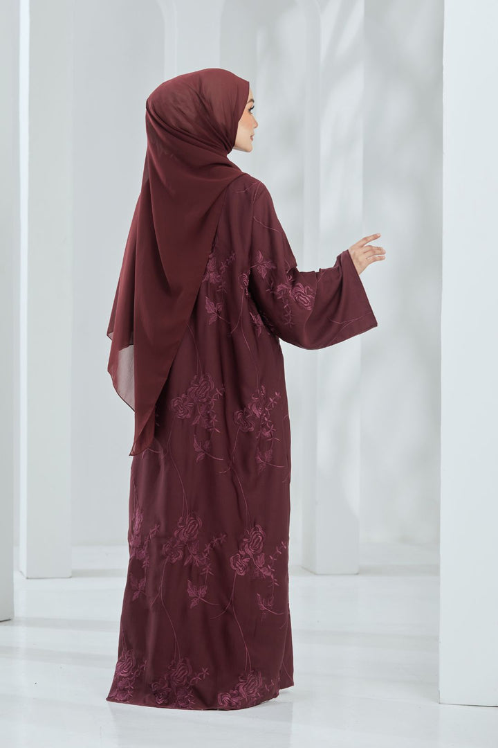 Emilda Abaya in Maroon