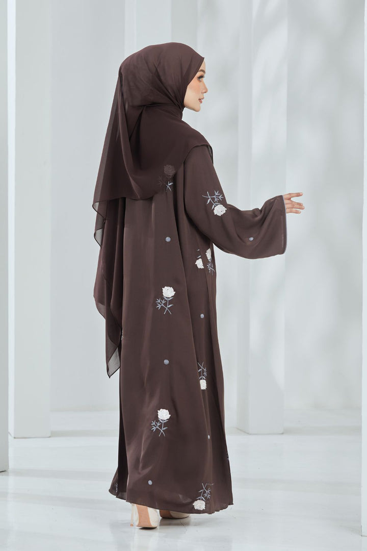 Ivory Abaya in Brown