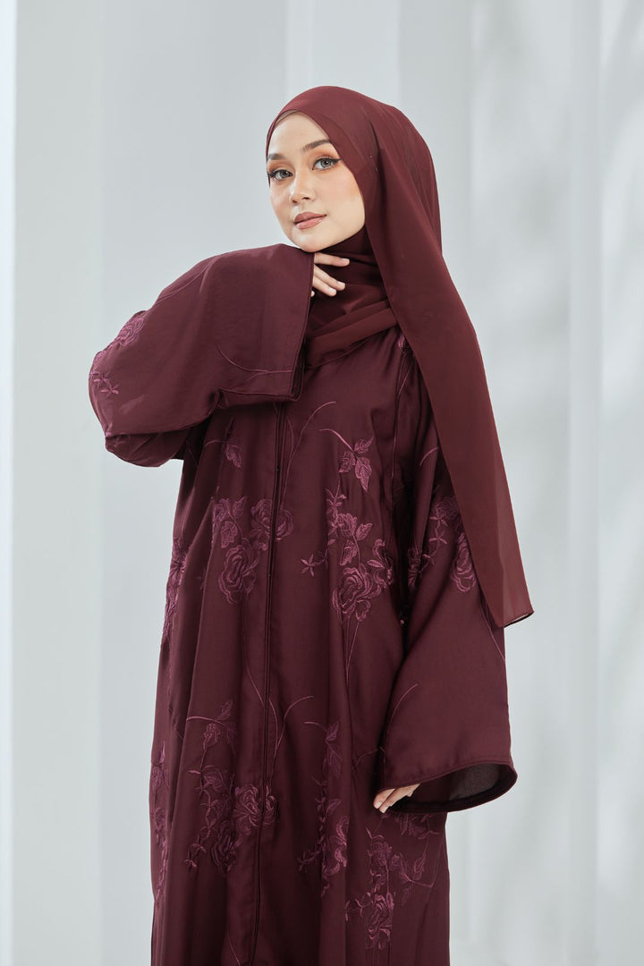 Emilda Abaya in Maroon