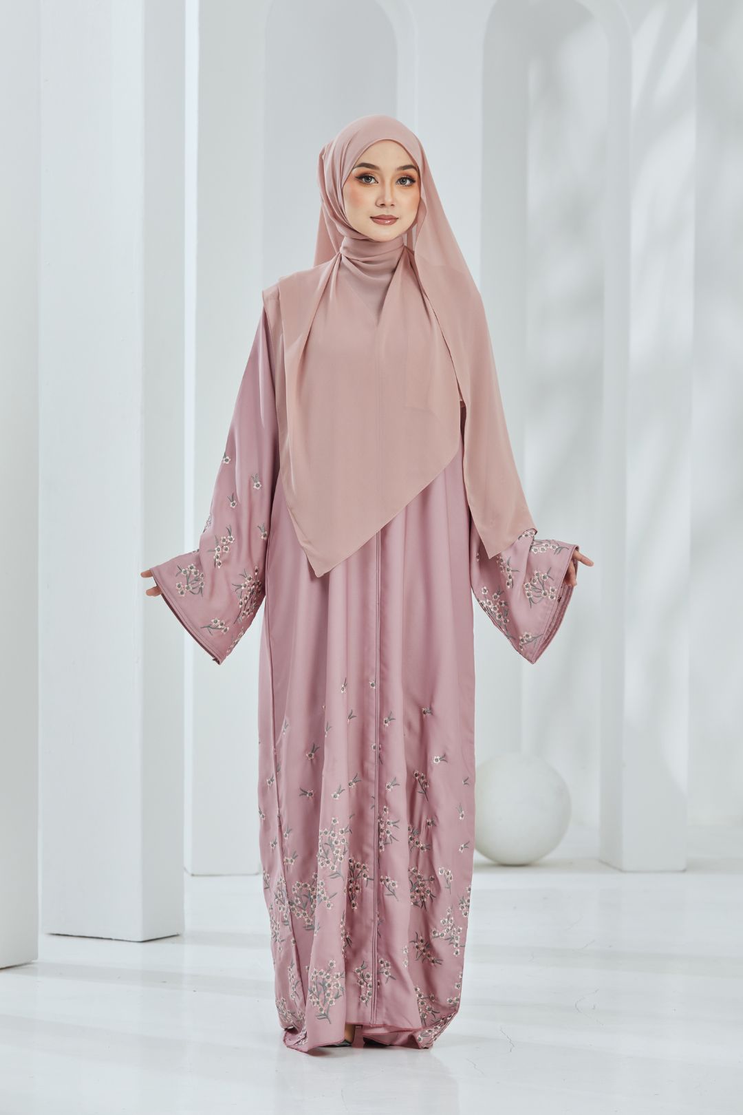 Malia Blossom Abaya in Pink