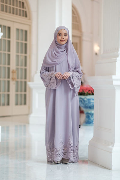 Singapore Muslimah wearing Dubai nidha lace abaya and hijab