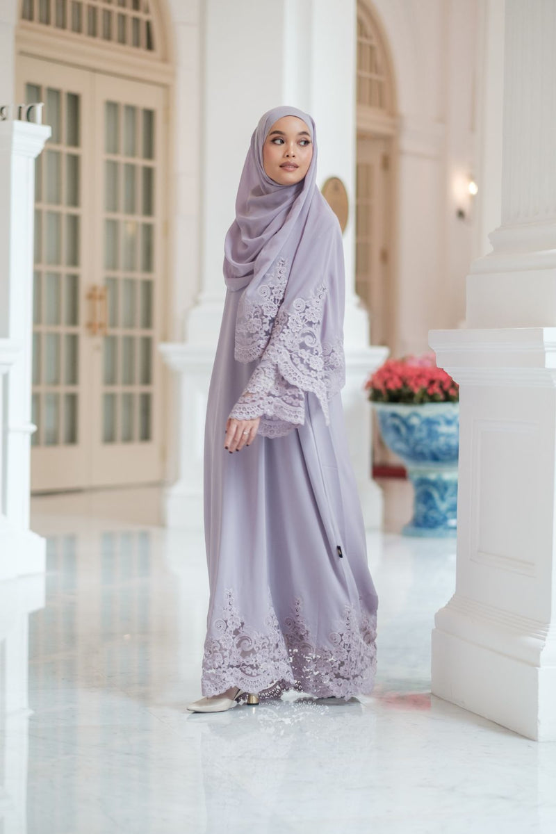 Singapore Muslimah wearing Dubai nidha lace abaya and hijab